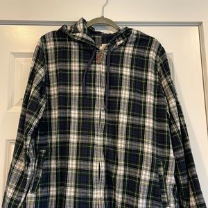 VGUC LL BEAN zip up hooded flannel